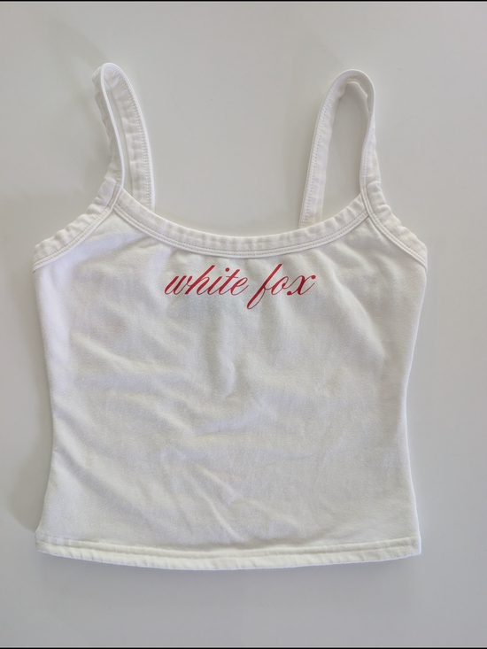 White Fox Boutique Tops - White Fox Boutique White Tank with Red Script Logo